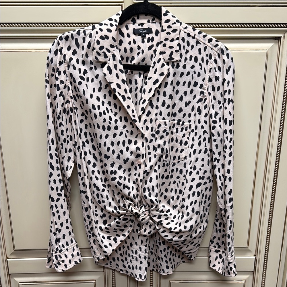 Stylish Women's Black and White Polka Dot Top